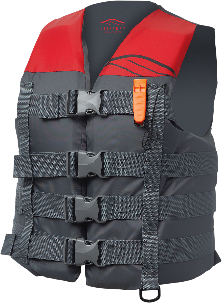 SLIPPERY Hydro Nylon Vest - Charcoal/Red - XS 112214-10001020