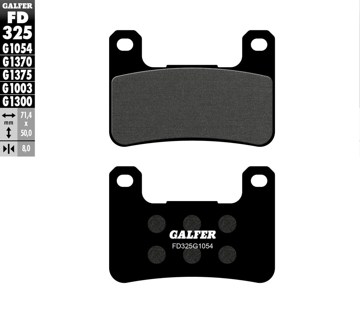 GALFER Brake Pads Semi Metallic Fd325g1054 FD325G1054