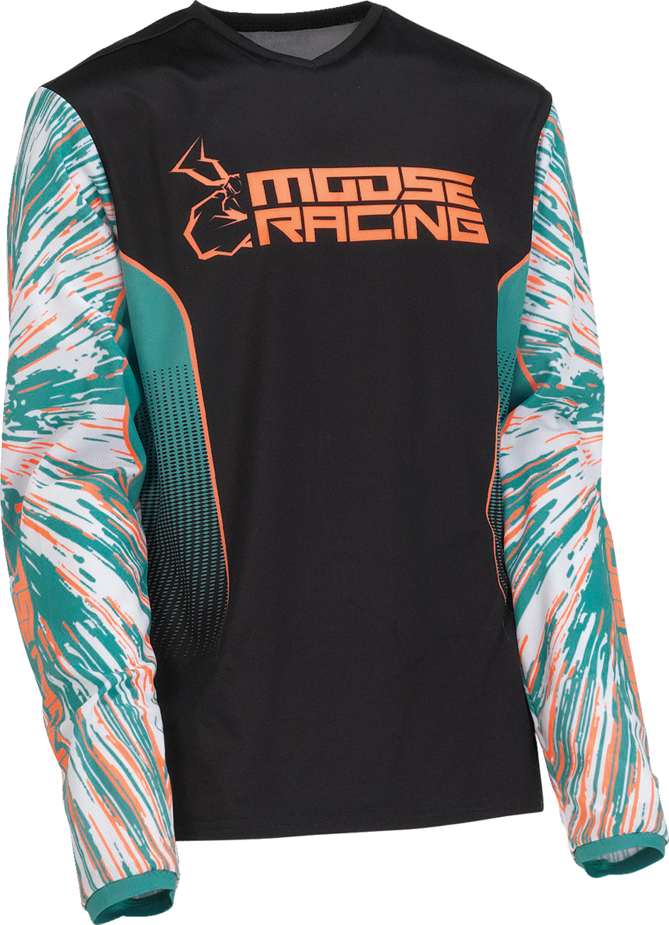 MOOSE RACING Youth Agroid Jersey - Teal/Orange/Black - Medium 2912-2253