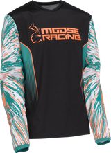 MOOSE RACING Youth Agroid Jersey - Teal/Orange/Black - Large 2912-2254