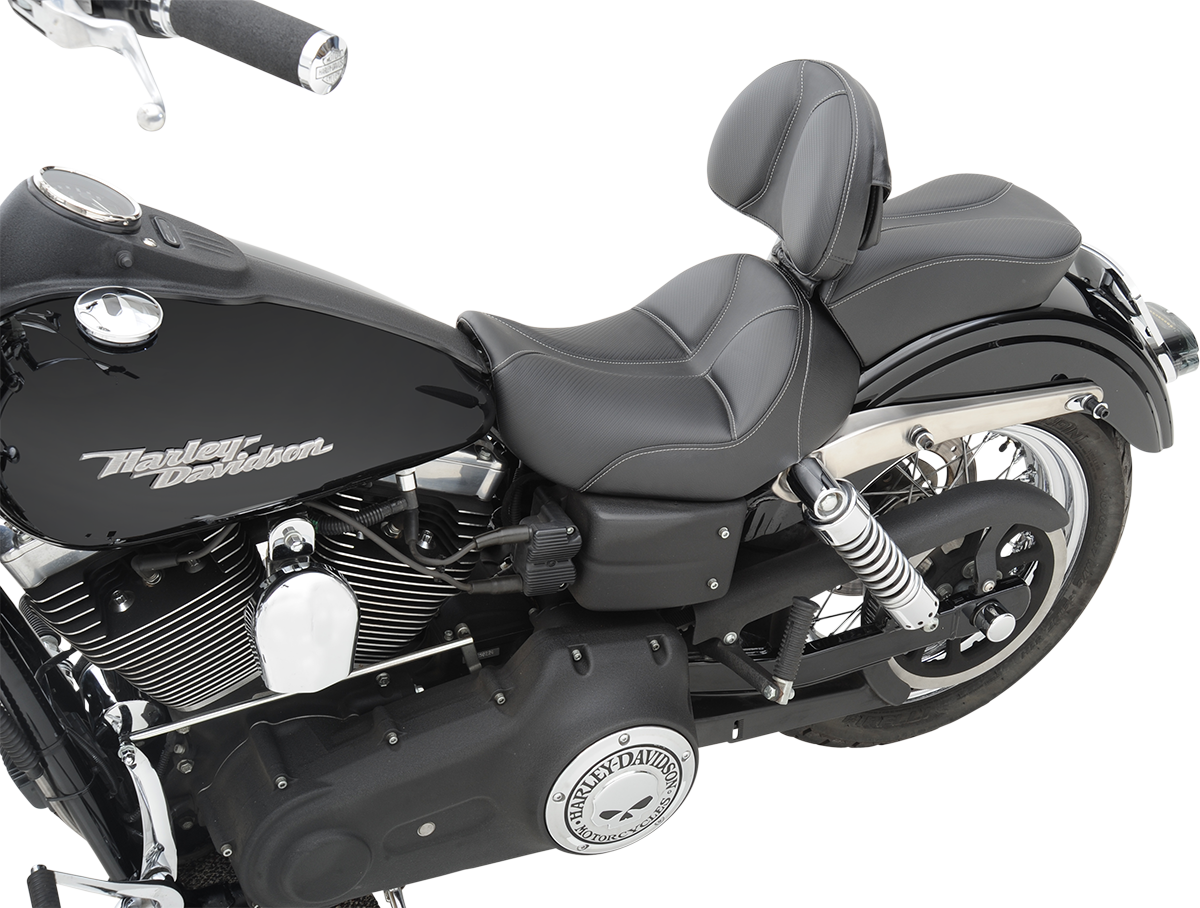 SADDLEMEN Dominator Solo Seat - Stitched - Black w/ Gray Stitching - FL/FX '06-'17 806-04-0042