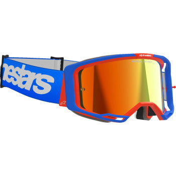 ALPINESTARS GOGGLES Vision 8 Goggle - Wordmark - Blue/Orange - Red Mirror 5101325-7303