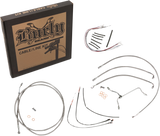 BURLY BRAND Handlebar Cable/Brake Line Kit - Complete - 16" Ape Hanger Handlebars - Stainless Steel B30-1153