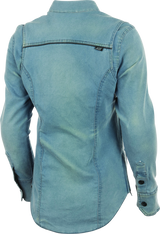 Speed and Strength Speed Society Armored Moto Shirt Denim Blue Womens - XS