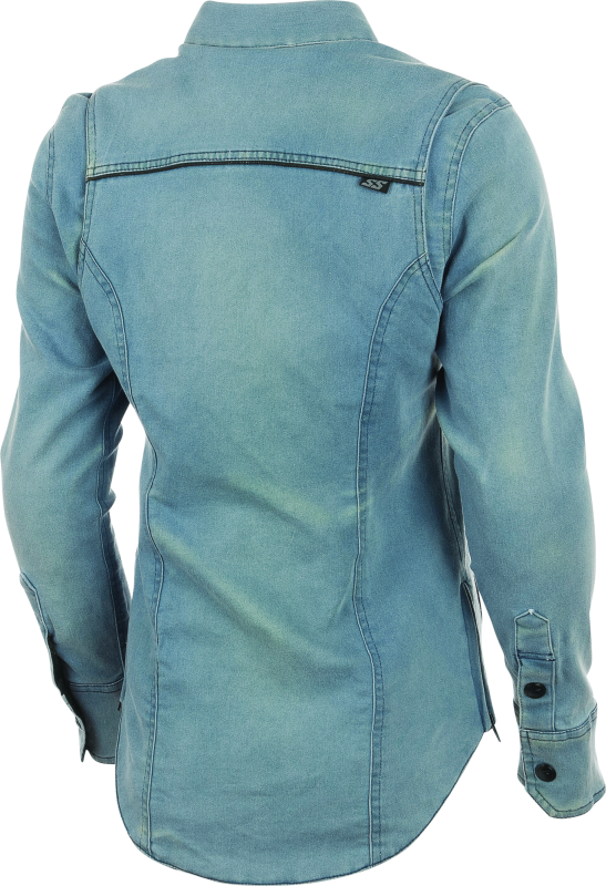 Speed and Strength Speed Society Armored Moto Shirt Denim Blue Womens - XS 892278