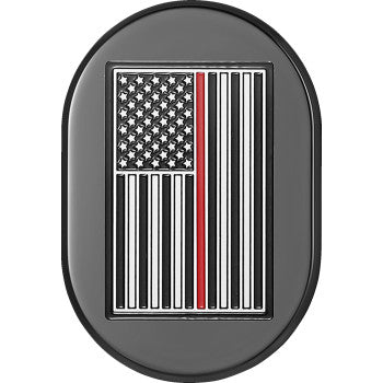 FIGURATI DESIGNS Antenna Cover - Right Rear Fender - Red Line American Flag - Black FD75-AC-BLK-RT