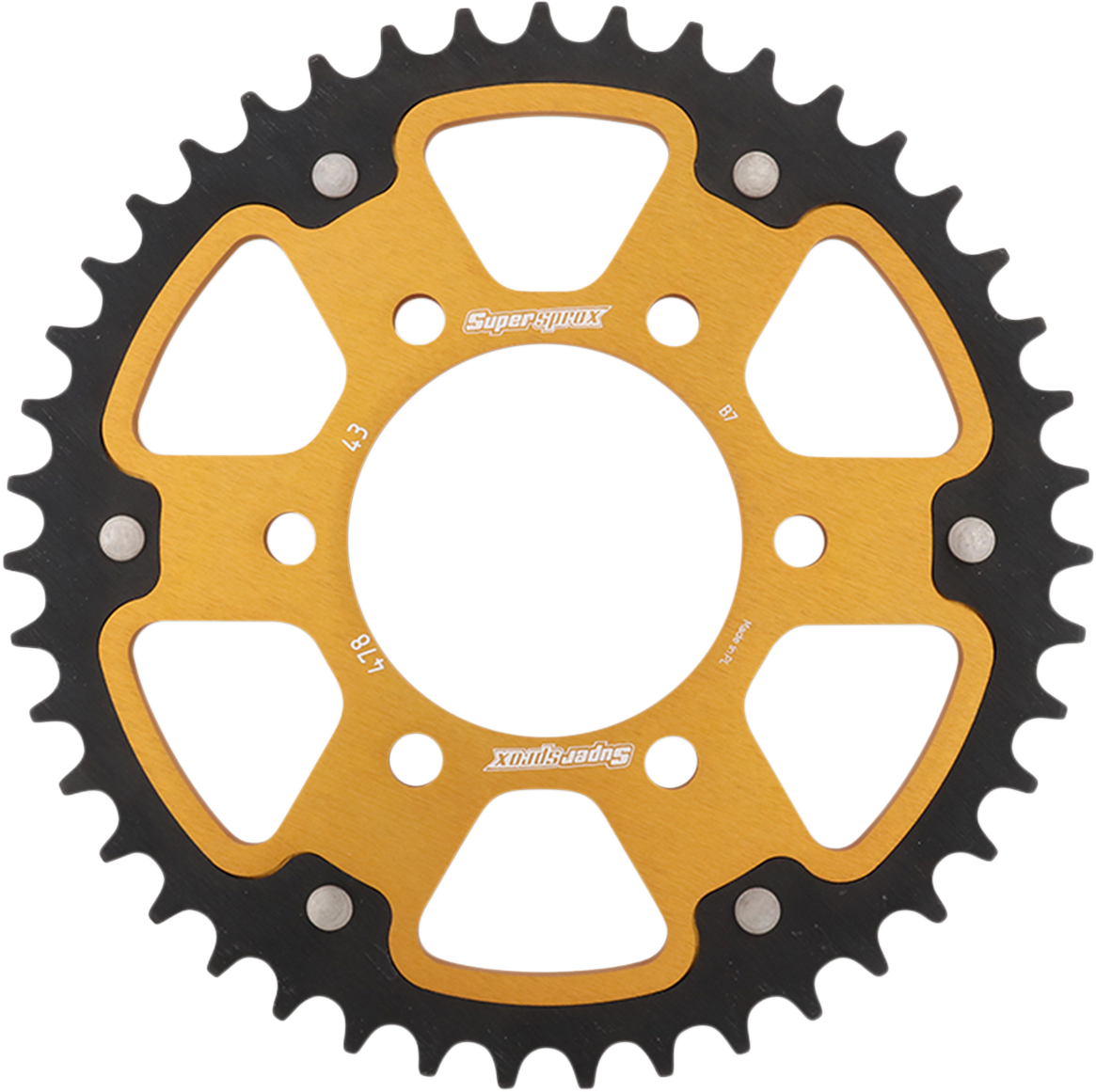 SUPERSPROX Stealth Rear Sprocket - 43 Tooth - Gold - Kawasaki RST-478-43-GLD