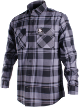 THROTTLE THREADS Long-Sleeve Flannel Shirt - Gray/Black - 3XL TT636S68GY3R