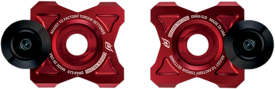 DRIVEN RACING Axle Block Sliders - Kawasaki - Red DRAX-113-RD