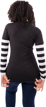 LETHAL THREAT Women's Long-Sleeve Stripe T-Shirt - Black/White - Medium LA20645M