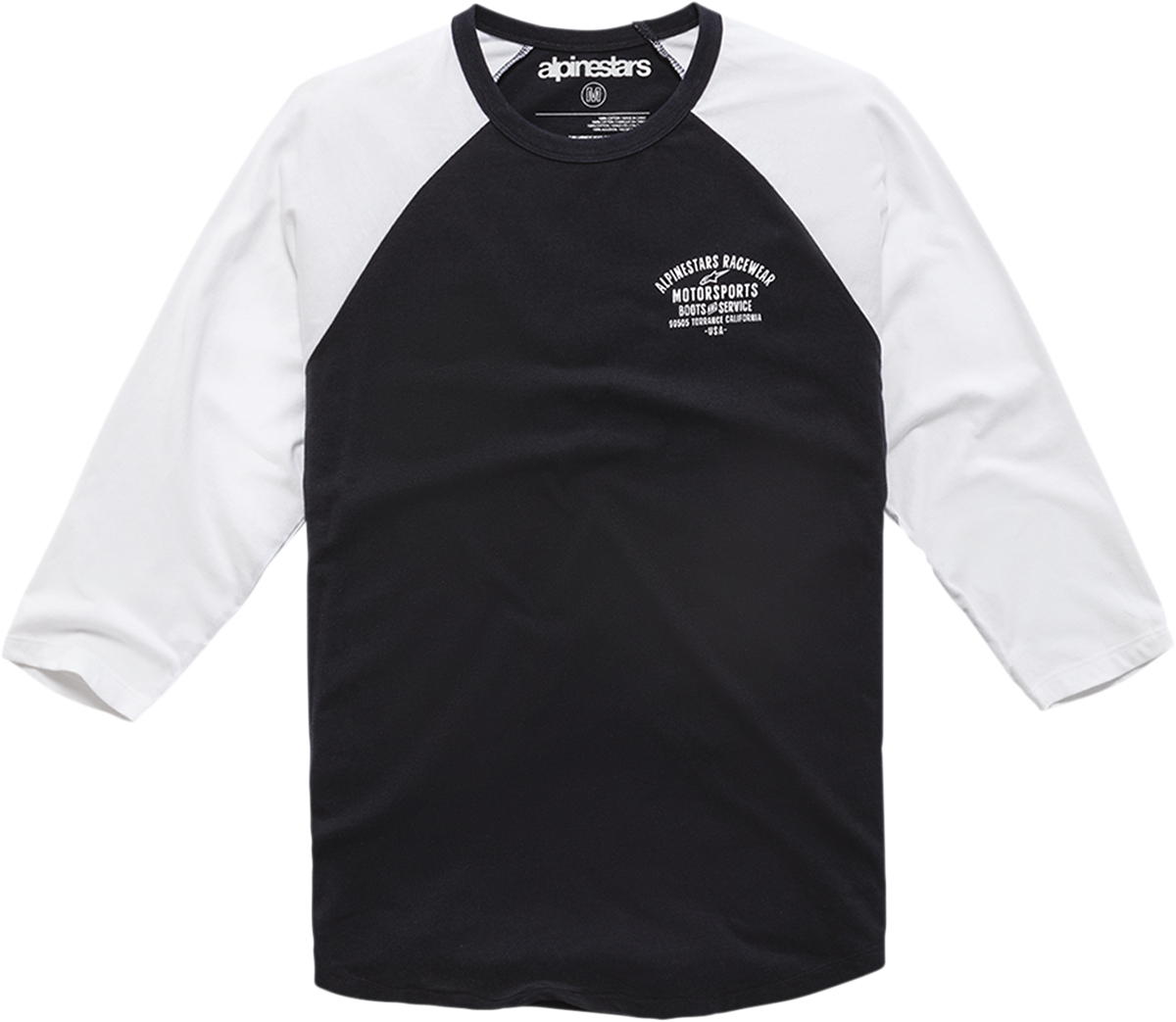 ALPINESTARS Booted Raglan T-Shirt - Black/White - 2XL 12107100410202X