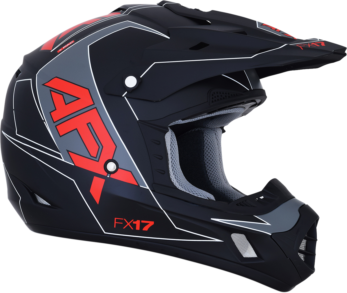 AFX FX-17 Helmet - Aced - Matte Black/Red - Large 0110-6486