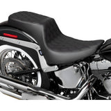 DRAG SPECIALTIES Performance Predator 2-Up Seat - Vinyl - Double Diamond - Black Thread - FL '00-'17 0802-1641