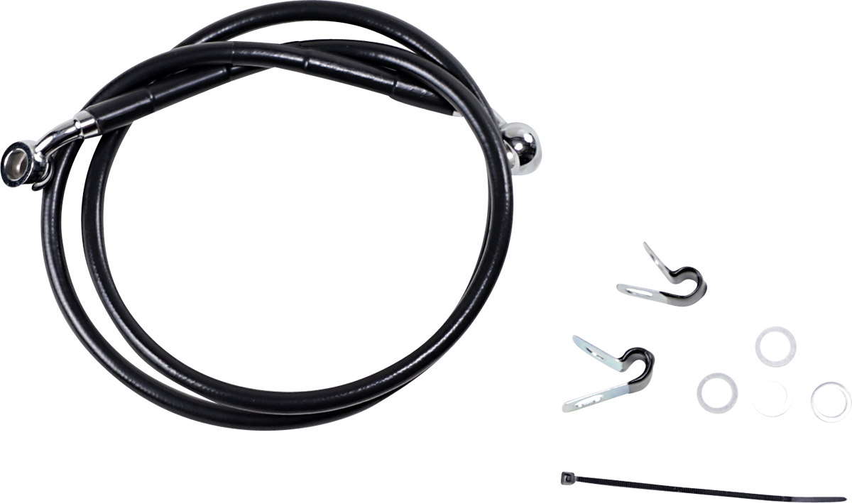 DRAG SPECIALTIES Brake Line - Front (Upper) - Black 660310-BLK