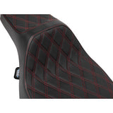 DRAG SPECIALTIES Extended Reach Predator III Set - Vinyl - Red Double Diamond Stitch - FLT/FLH 2023-2024  SEATS 0801-2061