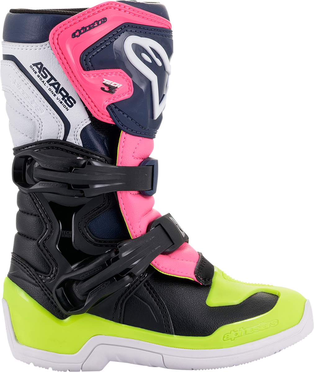 ALPINESTARS Tech 3S Boots - Black/Blue/Pink - US 1 2014518-1176-1