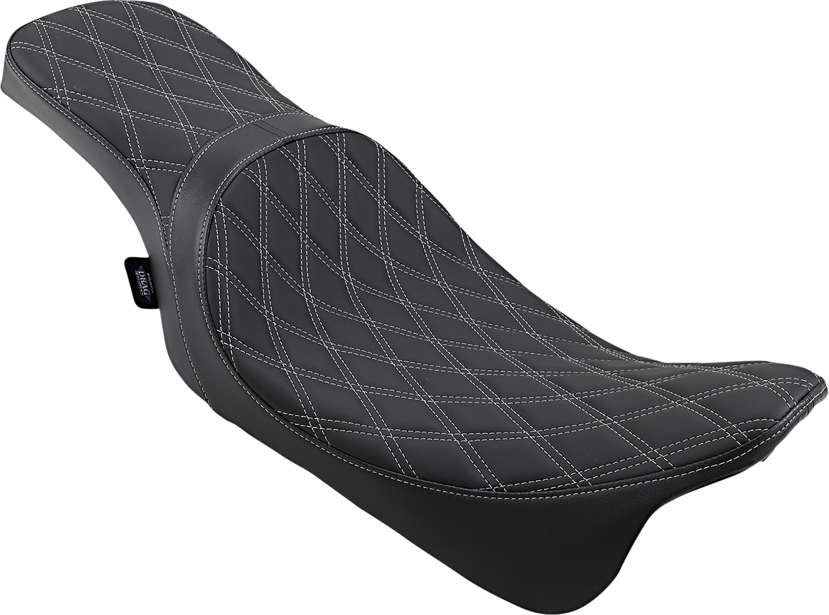 DRAG SPECIALTIES Predator 2-Up Seat - Double Diamond - Silver Stitching - FL '08-'22 0801-1271