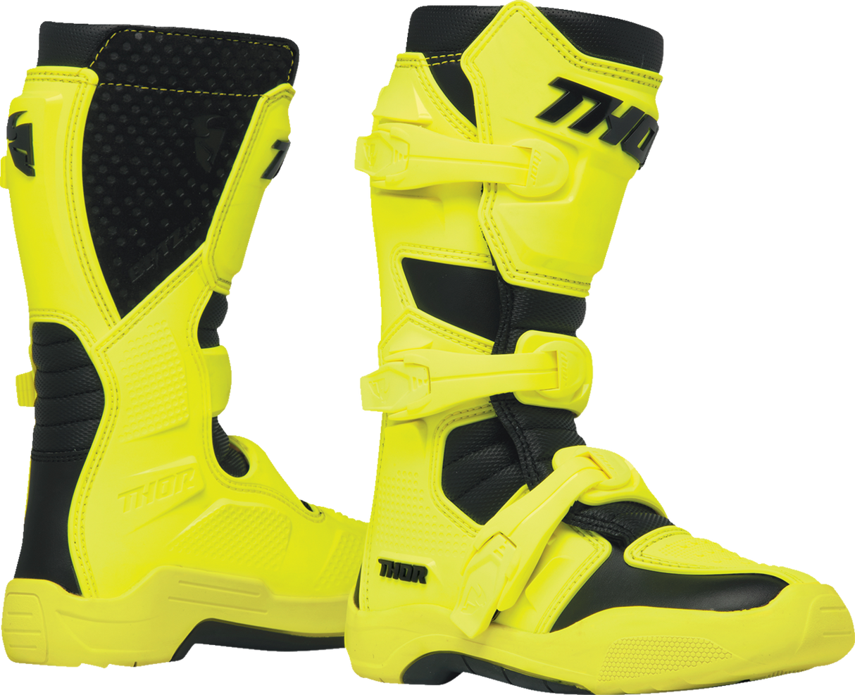 THOR Youth Blitz XR Boots - Acid/Black - Size 4 3411-0762