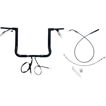 FAT BAGGERS INC. 1-1/2" EZ Install Flat Top Handlebar - 14" - Black 649014-B
