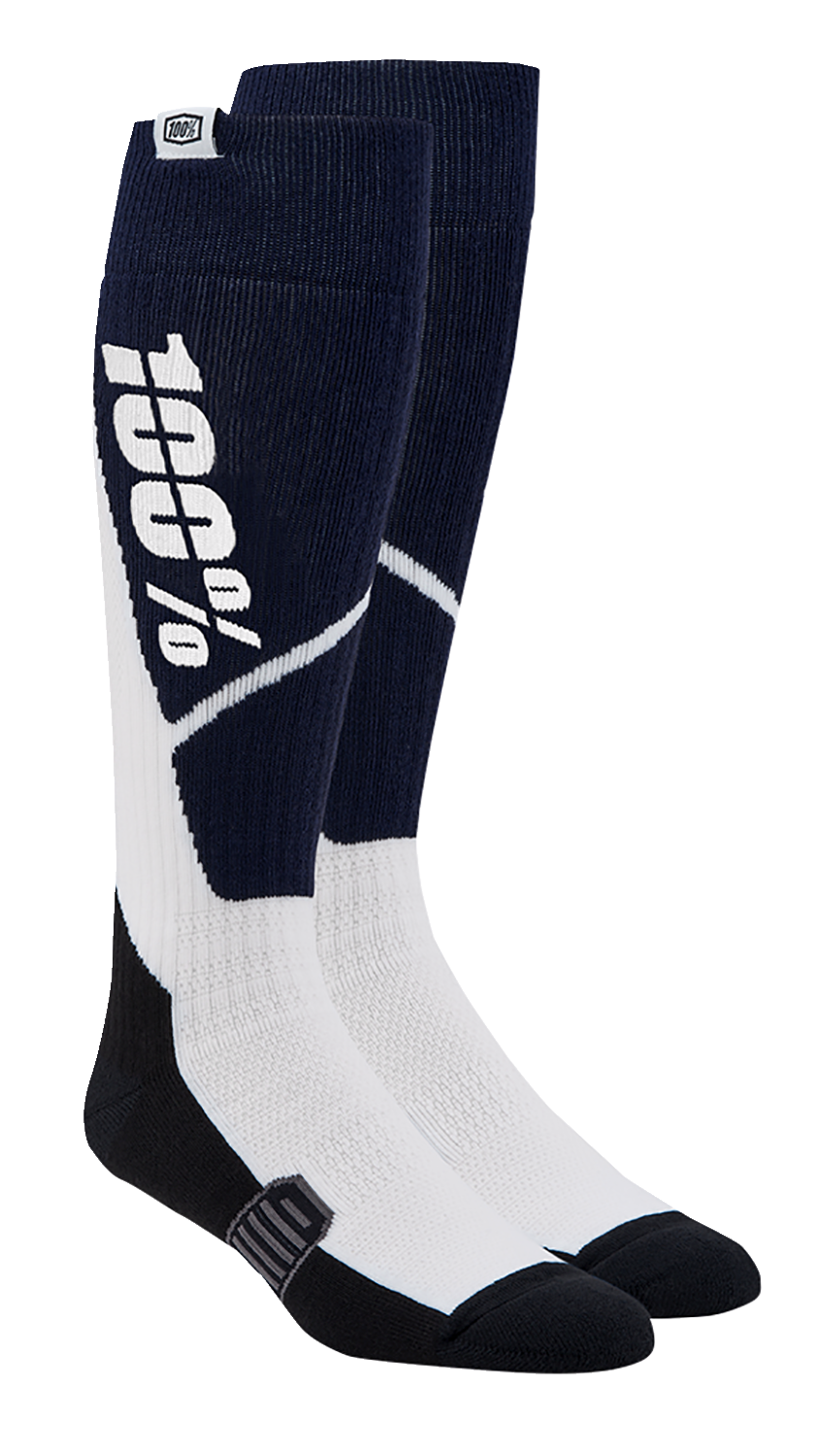 100% Torque Comfort Moto Socks - Navy/White - Large/XL 20053-00006