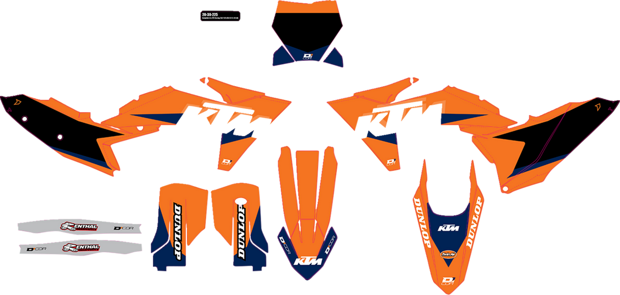 D'COR VISUALS Graphic Kit - Black - KTM Racing 20-30-225