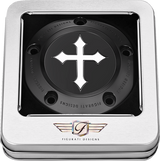 FIGURATI DESIGNS Timing Cover - 5 Hole - Cross - Black FD41-TC-5H-BLK