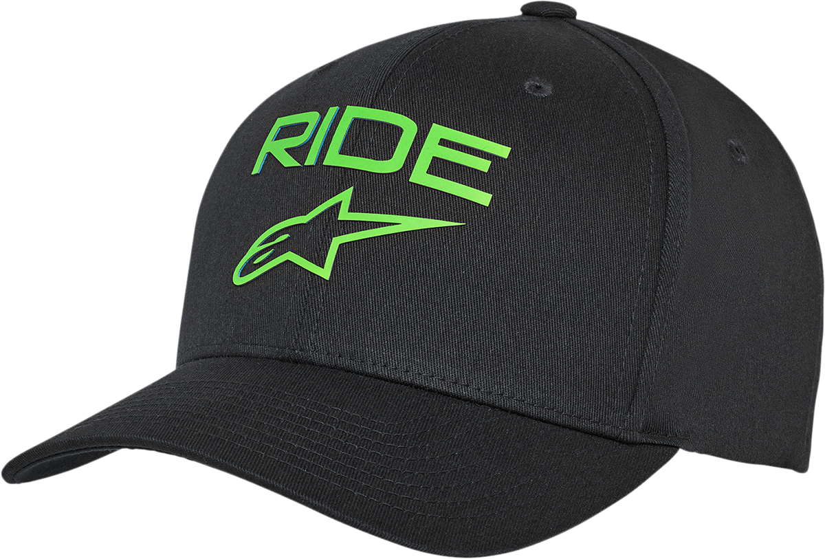 ALPINESTARS Ride Transfer Hat - Black/Green - Small/Medium 1211810101060SM