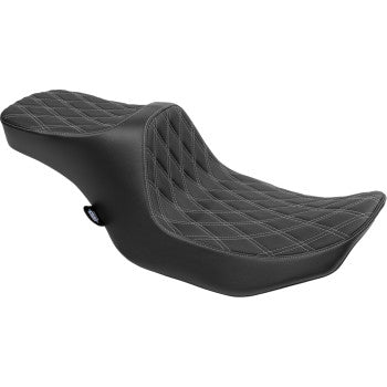 DRAG SPECIALTIES Predator III 2-Up Seat - Double Diamond - Silver Stitching - FLT/FLH '23-'24 0801-1932