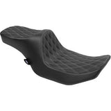 DRAG SPECIALTIES Predator III 2-Up Seat - Double Diamond - Silver Stitching - FLT/FLH '23-'24 0801-1932