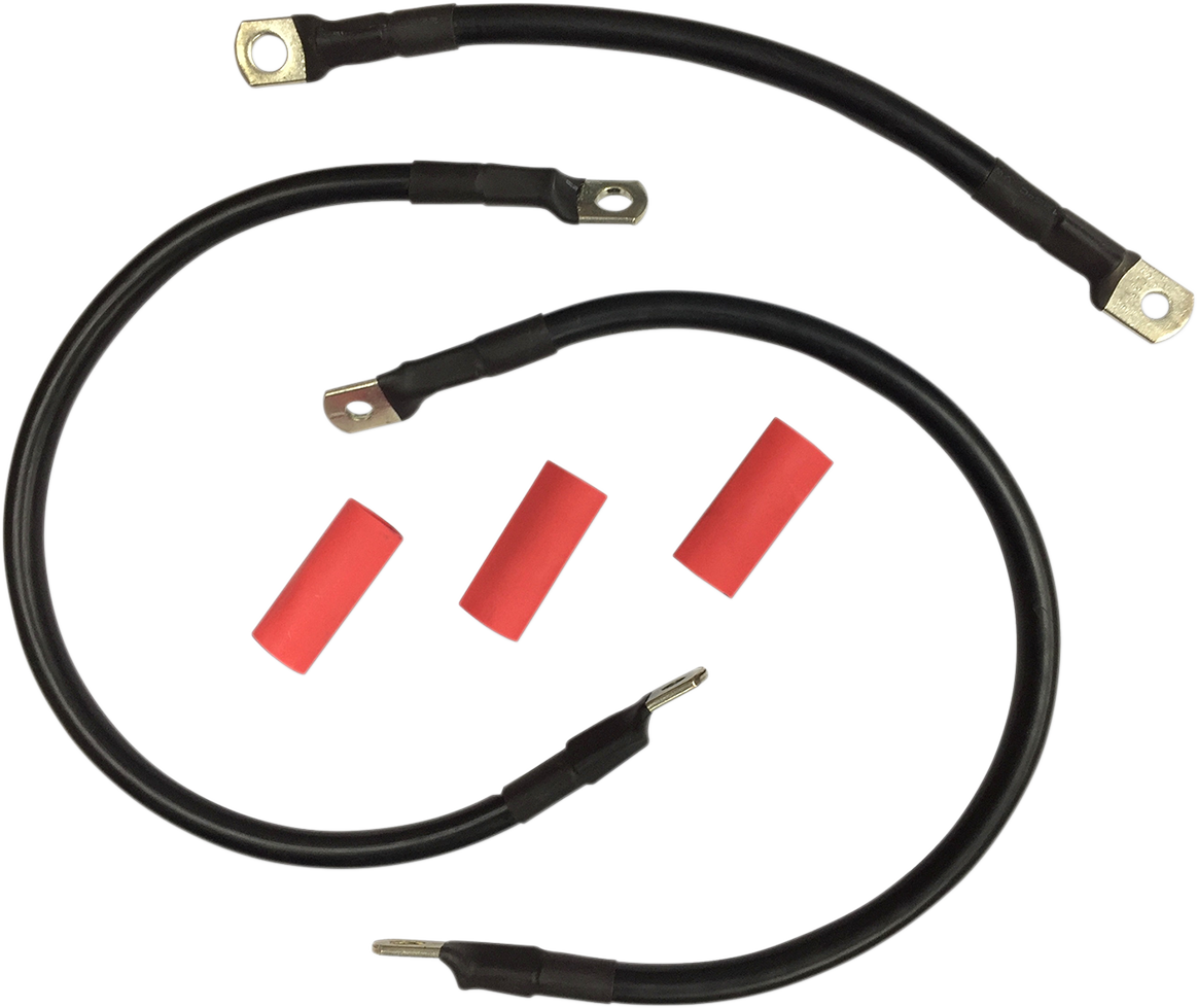 DRAG SPECIALTIES Black Battery Cable Set - '65-'84 FL E25-0091B-T6