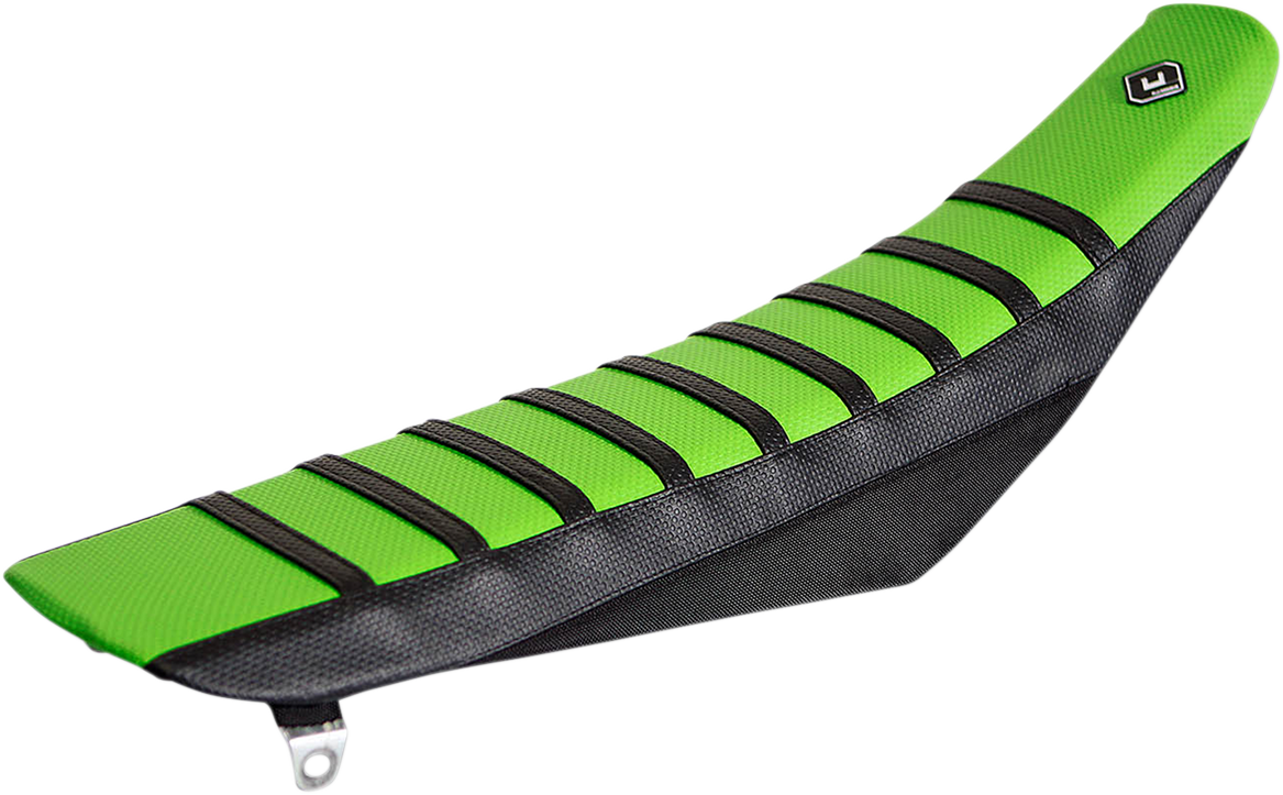 FLU DESIGNS INC. Pro Rib Seat Cover - Green/Black - KX 125/250 '99-'02 25501