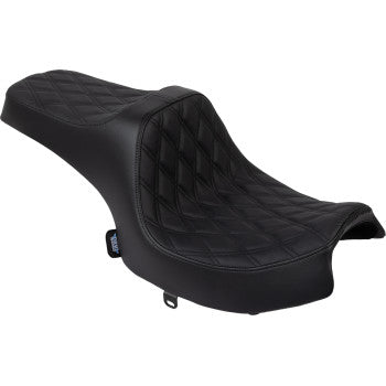 DRAG SPECIALTIES SEATS Predator III Seat - Vinyl - Double Diamond - Black Stitch - Challenger '20-'25 0810-2460