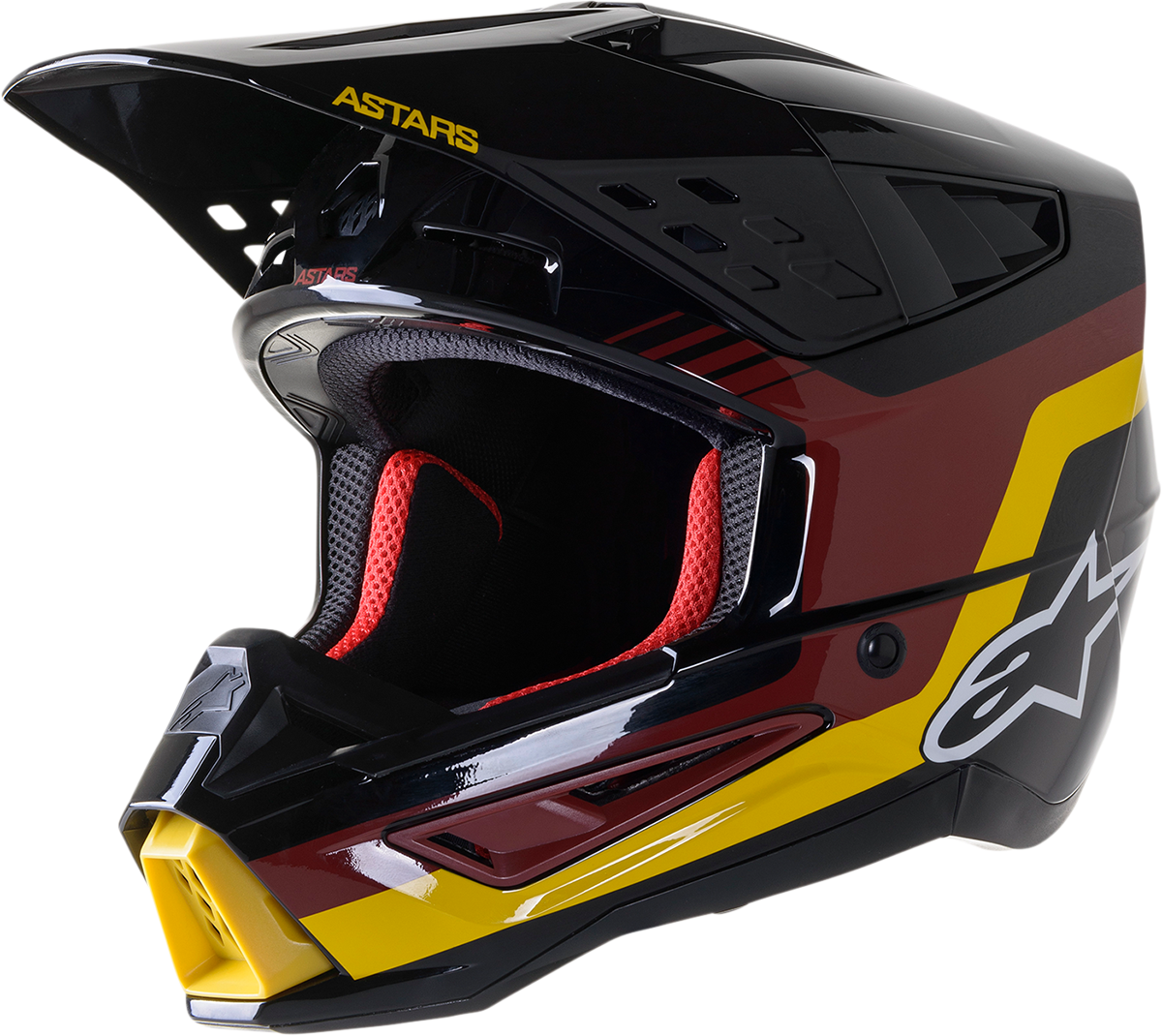 ALPINESTARS SM5 Helmet - Venture - Black/Bordeaux/Yellow/Glossy - Large 8305122-1358-LG