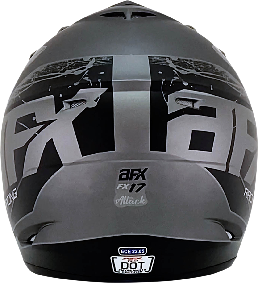 AFX FX-17 Helmet - Attack - Frost Gray/Matte Black - Large 0110-7139