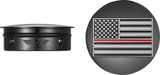 FIGURATI DESIGNS Swing Arm Covers - Red Line American Flag - Custom - Black - Reversed FD75-AFRL-BLK