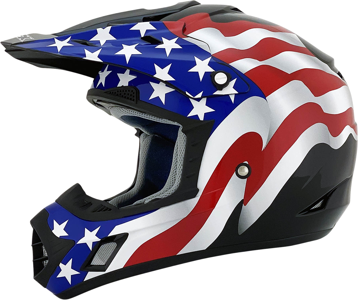 AFX FX-17 Helmet - Flag - Black - Medium 0110-2370