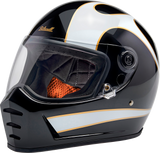 BILTWELL Lane Splitter Helmet - Gloss Black/White Flames - XL 1004-570-505