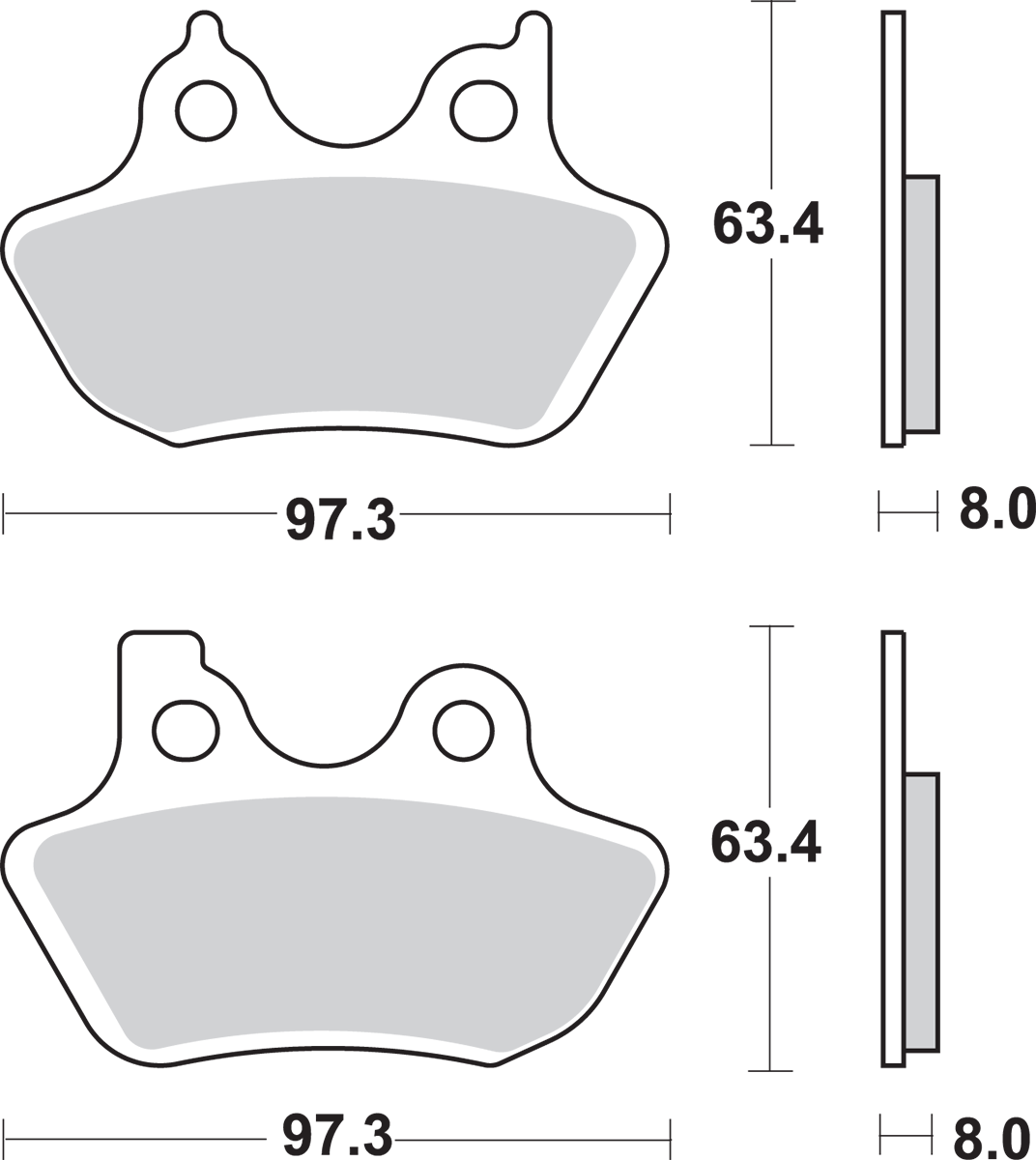 SBS Sintered Brake Pads - Harley-Davidson 826H.HS