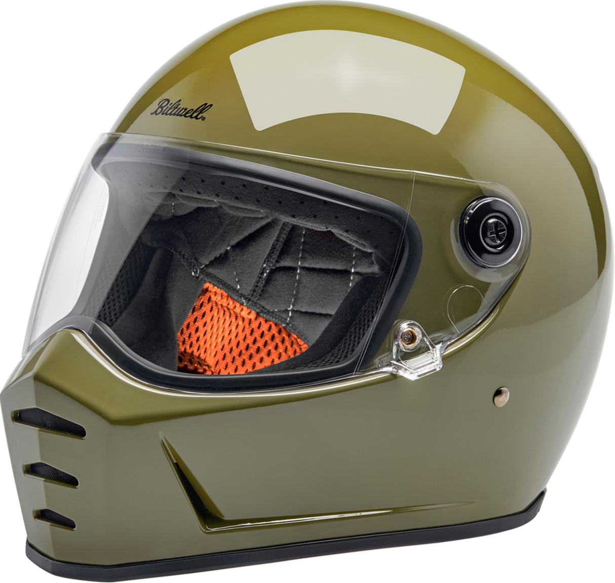 BILTWELL Lane Splitter Helmet - Gloss Olive Green - Small 1004-154-502