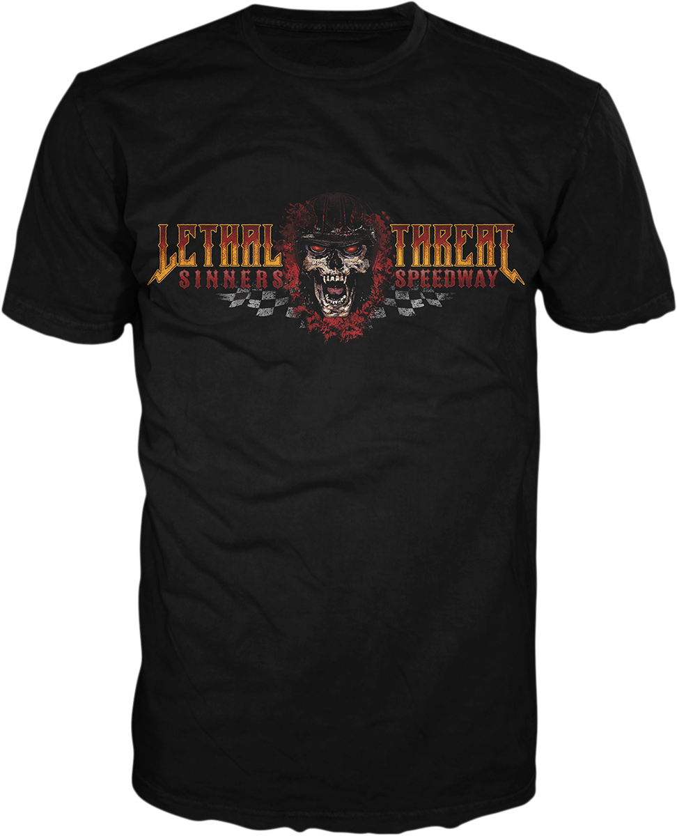 LETHAL THREAT Sinner's Speedway T-Shirt - Black - 3XL LT20883XXXL