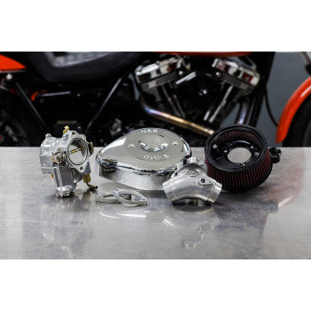 S&S CYCLE  Carburetor E and Stealth Air Kit - Chrome - Big Twin '06 110-0151