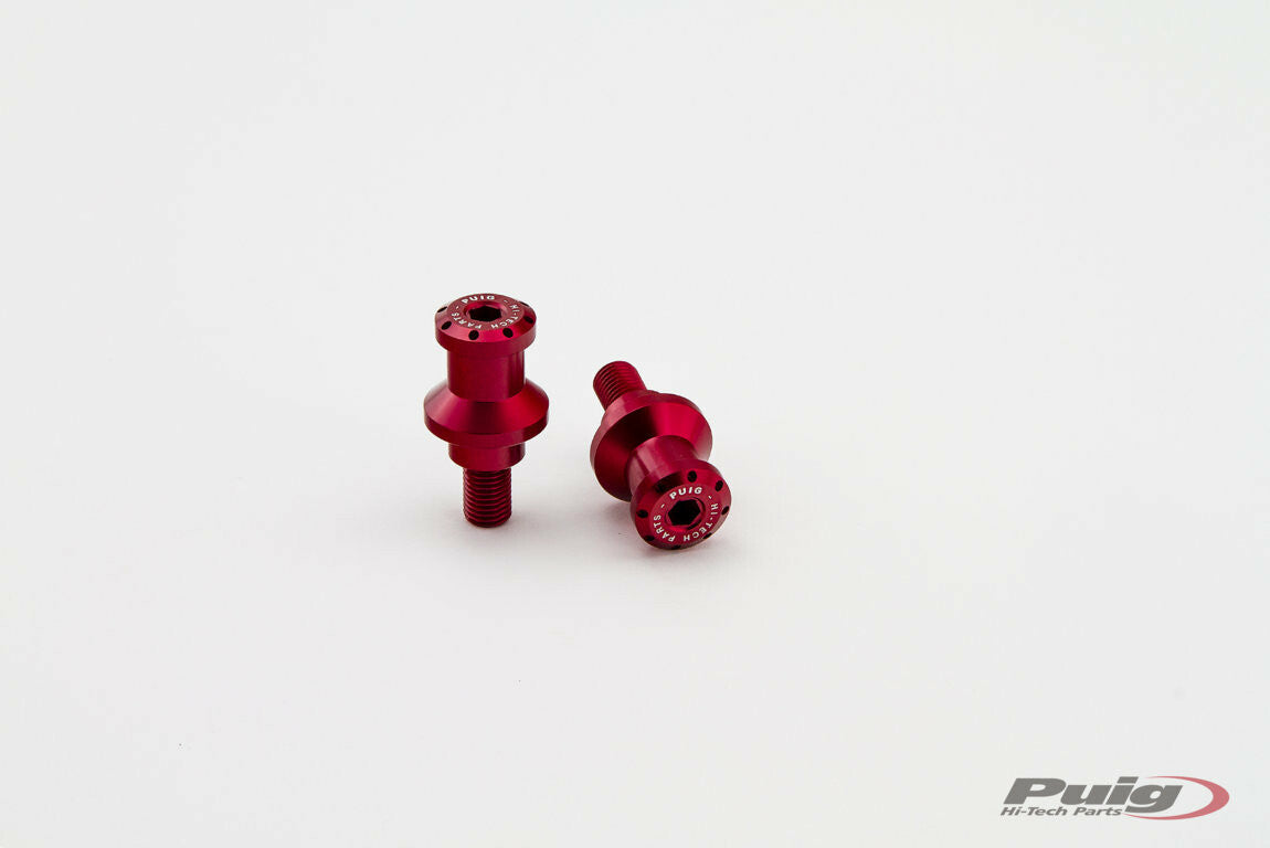 PUIG Swingarm Spools Hi-Tech 10mm Red 2/Pk 5924R