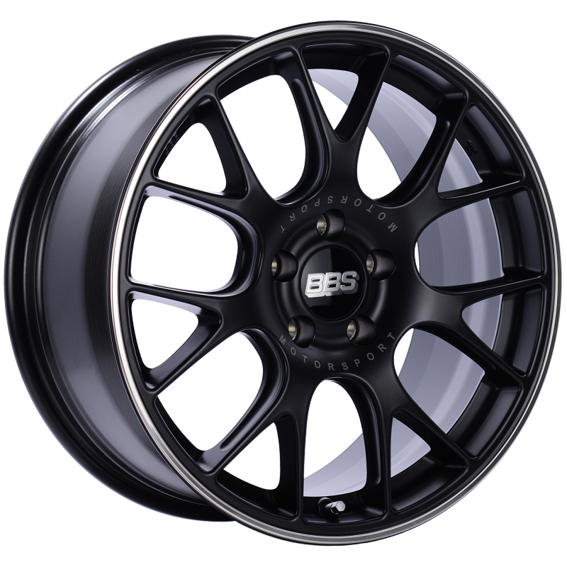 BBS CH-R 18x8 5x120 ET40 Satin Black Polished Rim Protector Wheel -82mm PFS/Clip Required CH132BPO