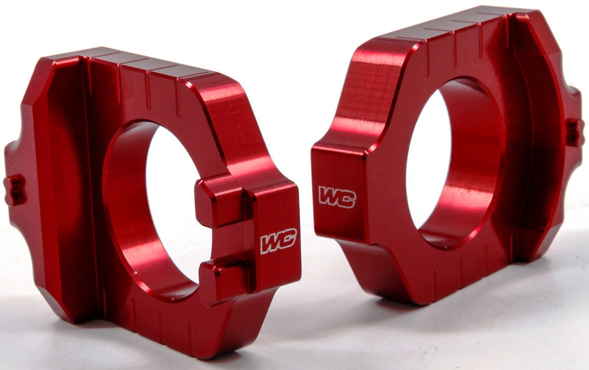 WORKS Axle Blocks Elite Kaw/Suz Red 17-240