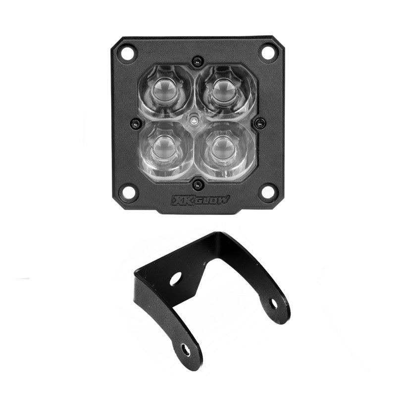 XK Glow Flush Mount XKchrome 20w LED Cube Light w/ RGB Accent Light - Fog Beam