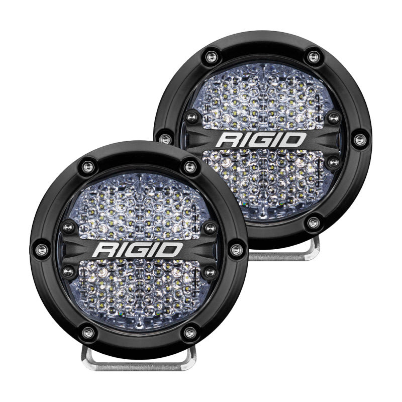 Rigid Industries 360-Series 4in LED Off-Road Diffused Beam - White Backlight (Pair) 36208