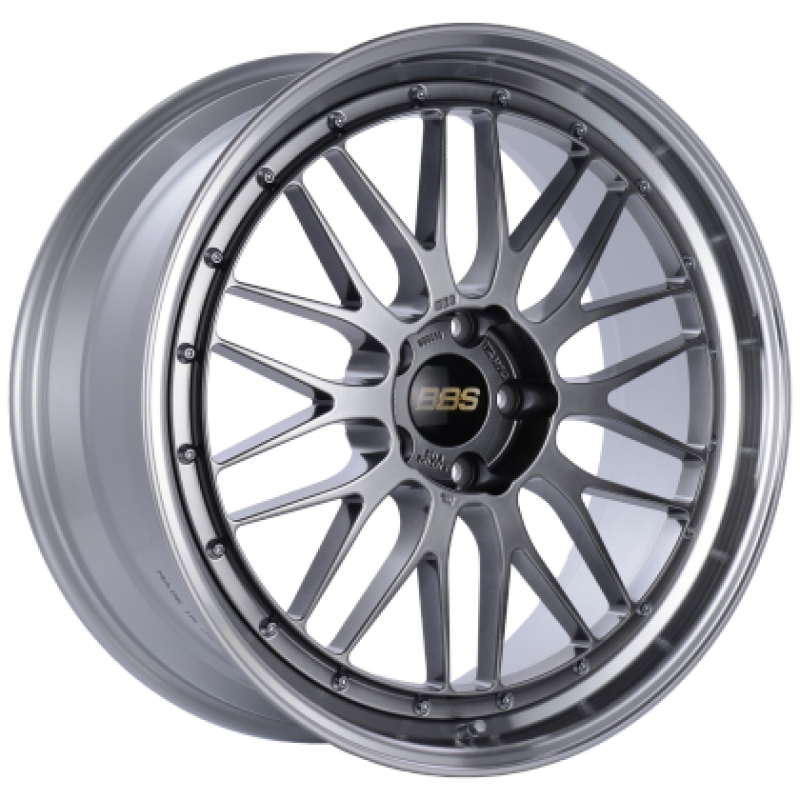 BBS LM 19x8.5 5x112 ET25 Diamond Black Center Diamond Cut Lip Wheel - 82mm PFS Required LM453DBPK