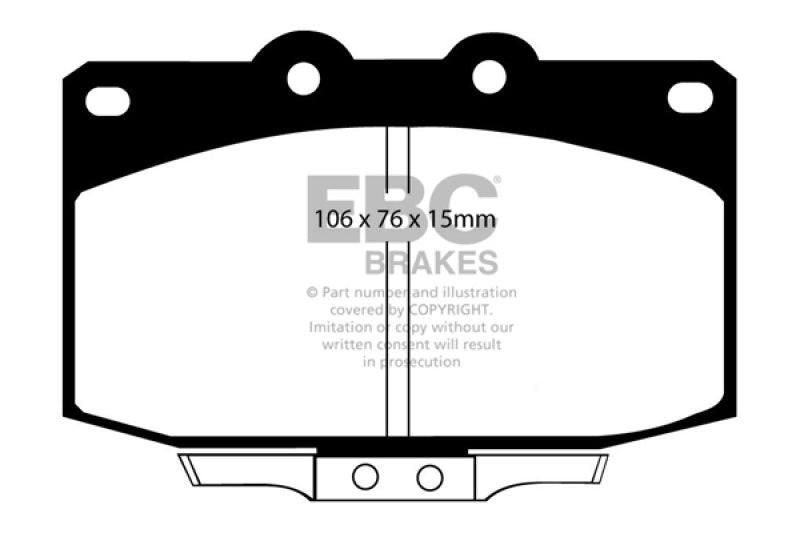 EBC 86-89 Mazda RX7 2.4 (1.3 Rotary)(Vented Rear Rotors) Greenstuff Front Brake Pads DP2763