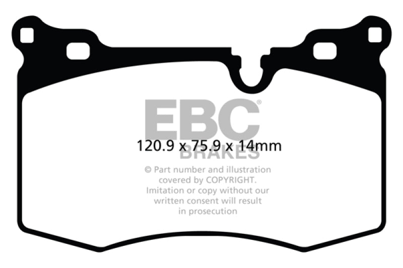 EBC 09-14 Mini Hardtop 1.6 Turbo J.C Works Yellowstuff Front Brake Pads DP41854R