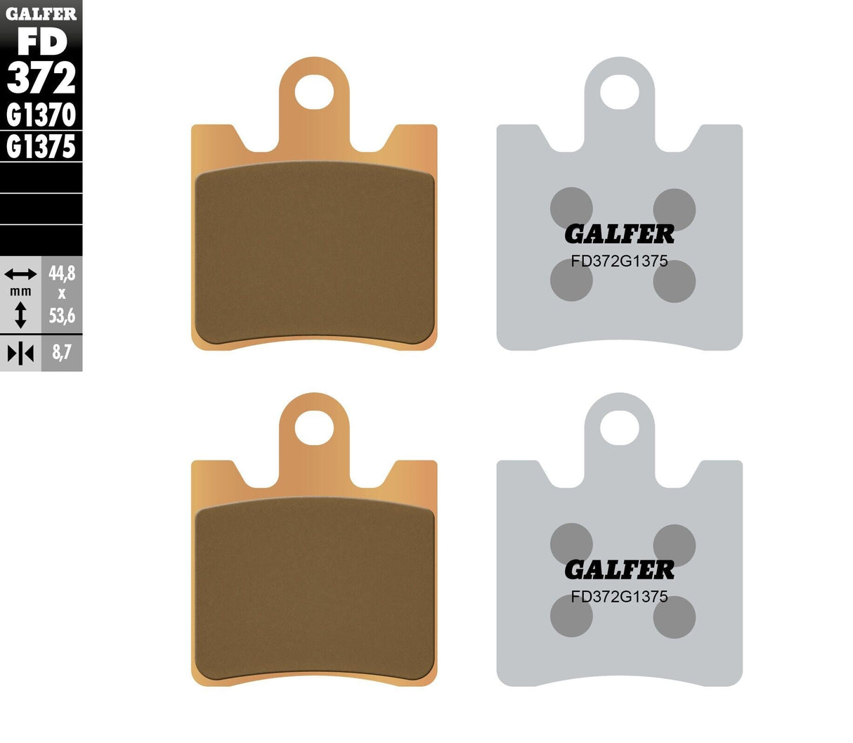 GALFER Brake Pads Sintered Ceramic Fd372g1375 FD372G1375